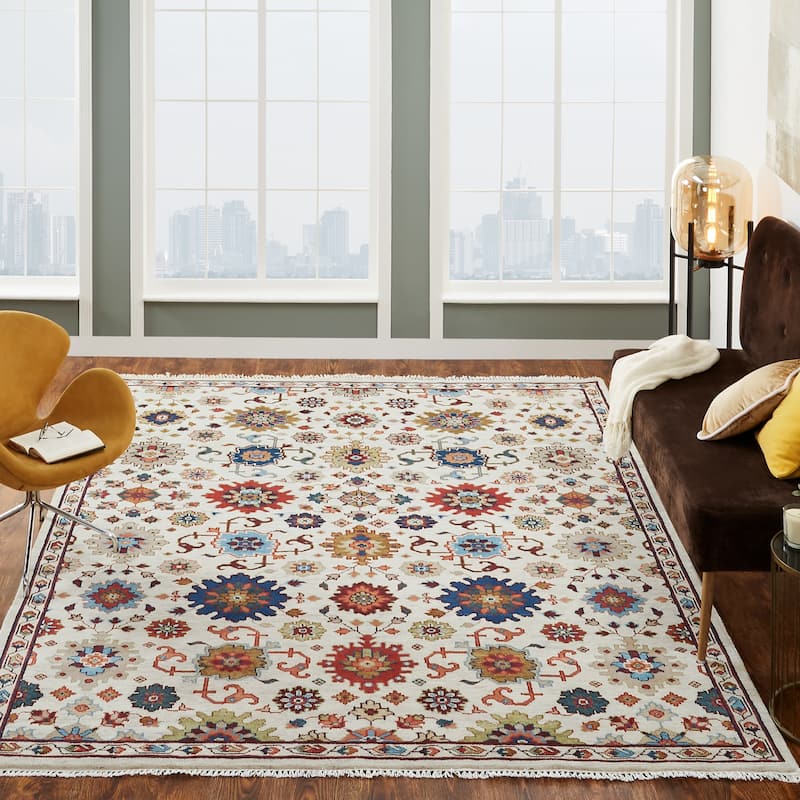 Ivory/Multi Hand-Knotted Area Rug