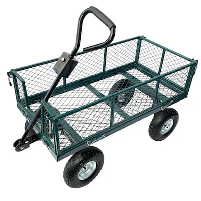 Steel Mesh Garden-Greenhouse Wagon with Foam Wheels - 40"L x 20"W x 22"H, 40lbs