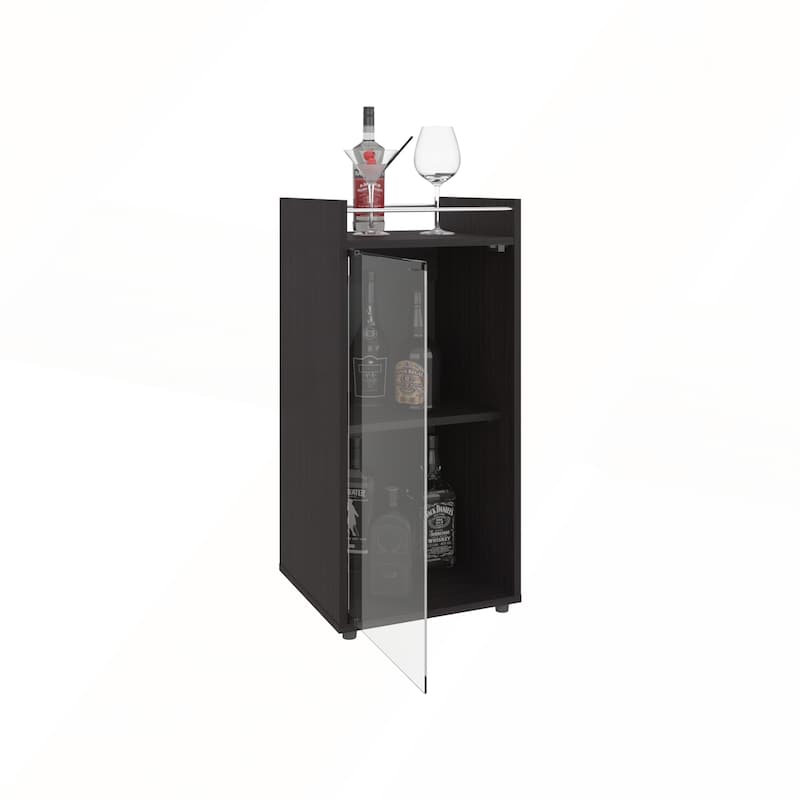 Theba Minibar Cabinet with Two Doors and Open Shelf for Modern Bar Storage