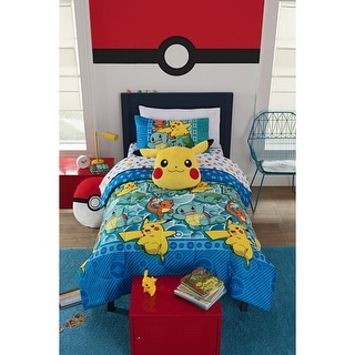Pokemon First Starters Rotary 4-piece Twin Bed in a Bag Set