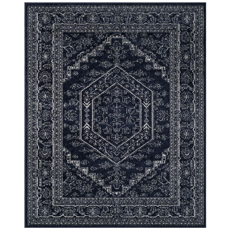 SAFAVIEH Adirondack Sian Rustic Oriental Medallion Rug - 11' x 15' - Navy/Ivory