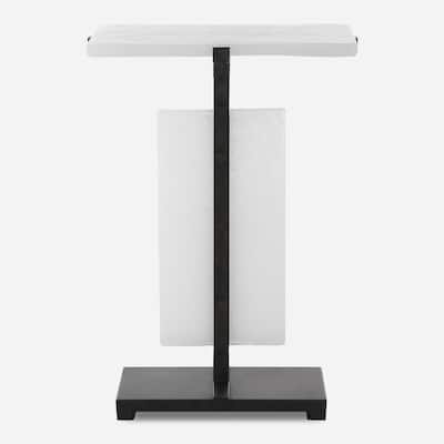 Bubble Glass Accent End Table - 24" - Bronze and White