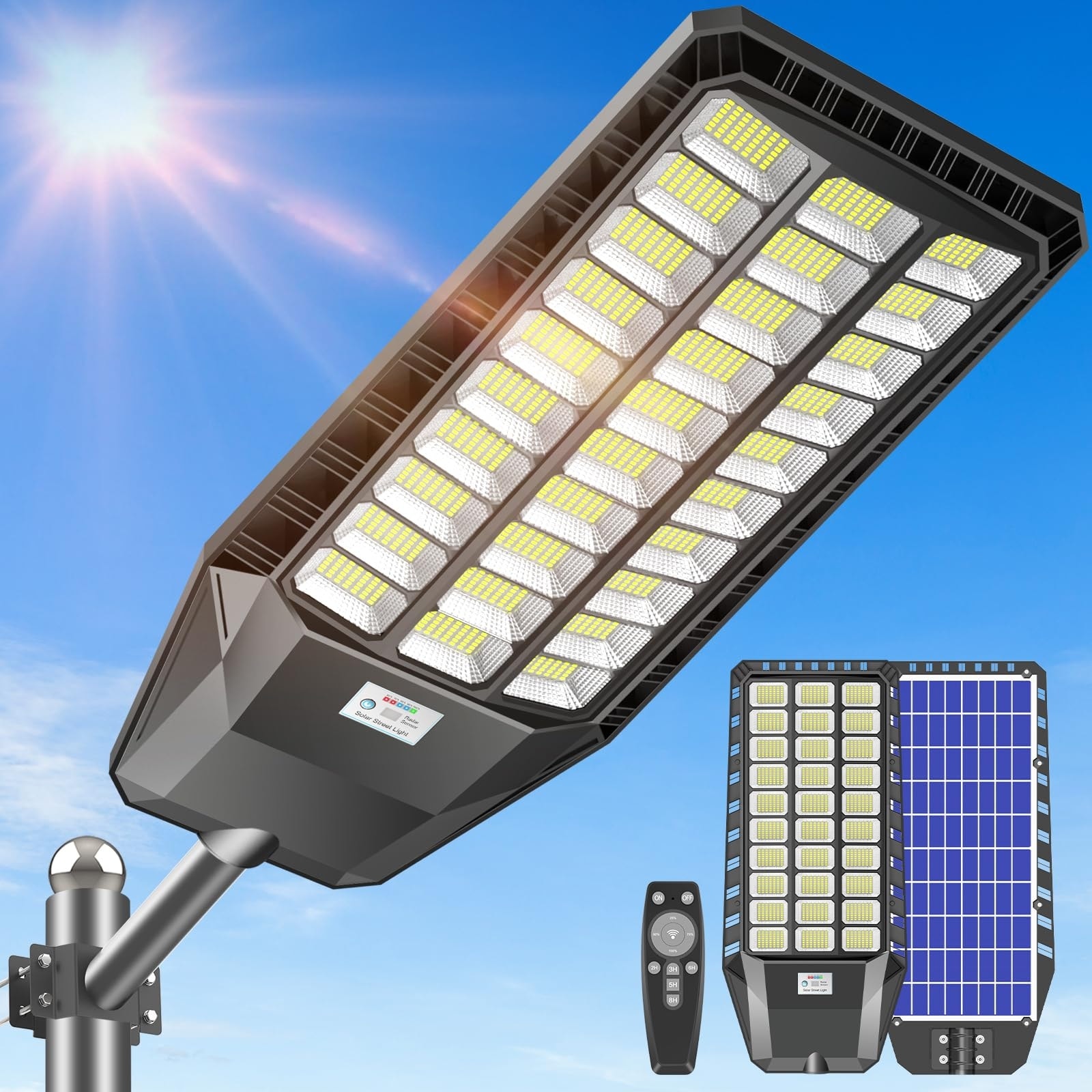 Solar Street Light 480000LM LED Solar Flood Lights Outdoor with Remote Control 4800W On Sale Bed Bath Beyond 40811982