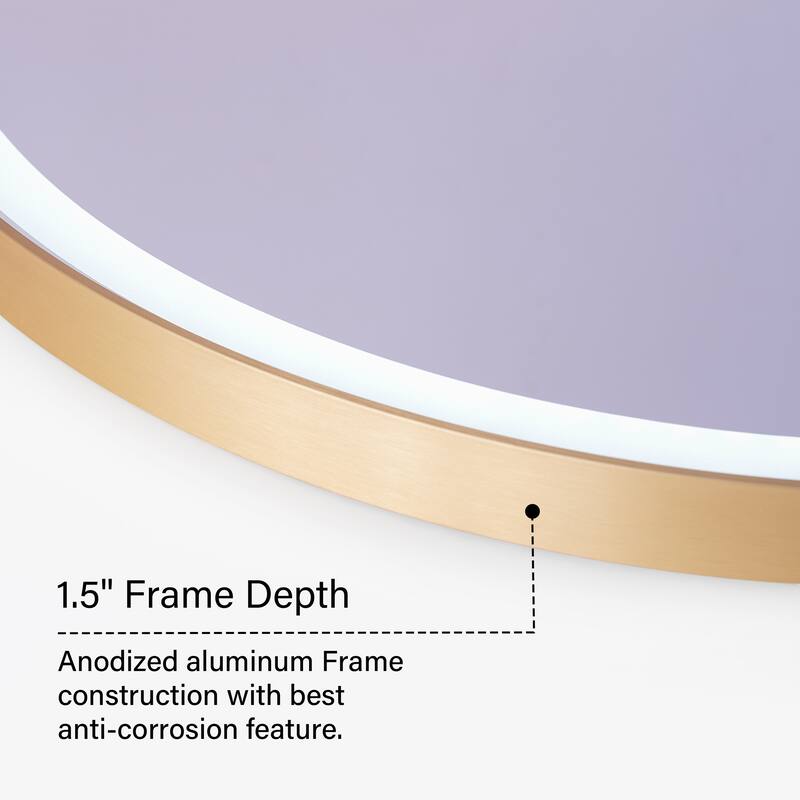 Wall Mounted Bathroom Framed LED Mirror With Anti- Fog,Memory Function And Dimmable Light Touch Sensor