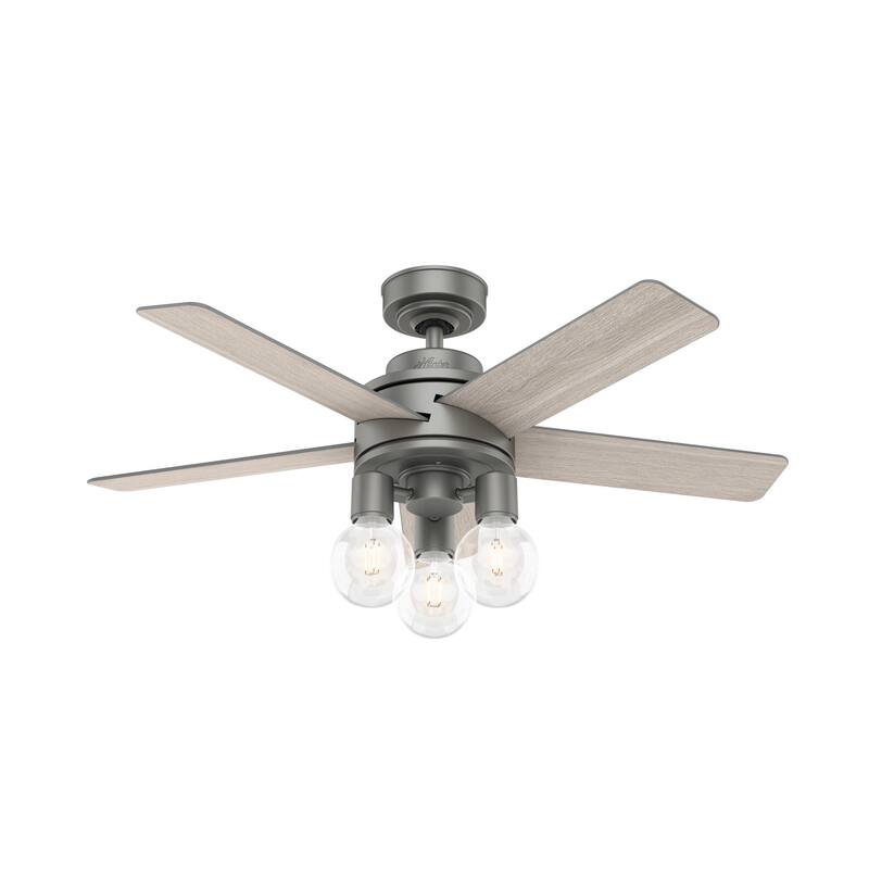 Hunter 44" Hardwick Ceiling Fan with LED Light Kit and Handheld Remote - Modern Farmhouse, Transitional