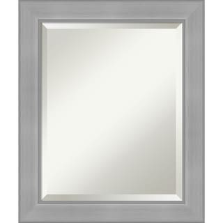 Beveled Bathroom Wall Mirror - Vista Brushed Nickel Frame - Bed Bath ...