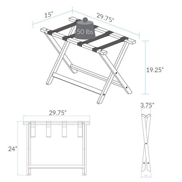 Heavy Duty 30-inch Extra Wide Luggage Rack - Bed Bath & Beyond - 9762588