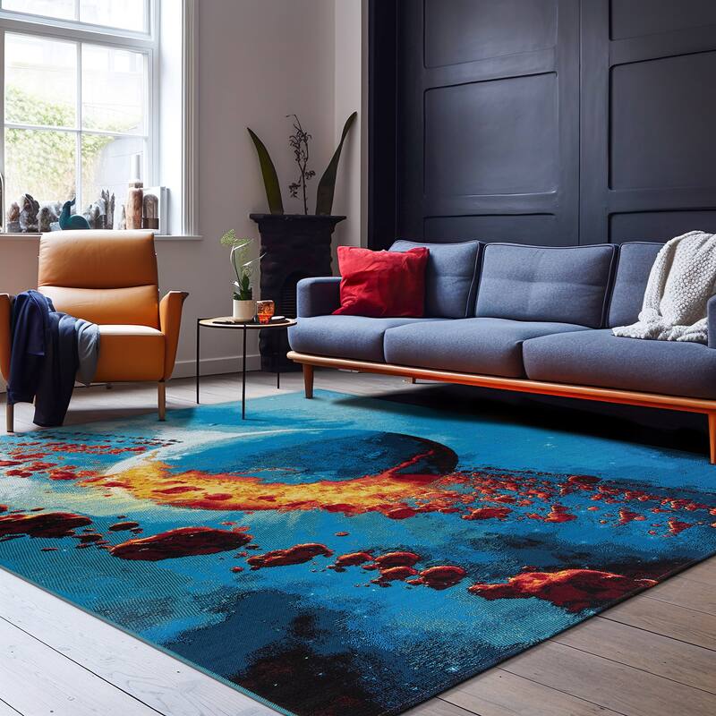 World Rug Gallery Galactic Wonder Galaxy Indoor/Outdoor Area Rug