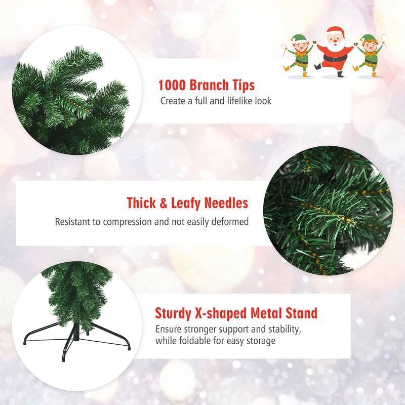 7 FT Upside Down Artificial Christmas Tree for Holiday Decoration