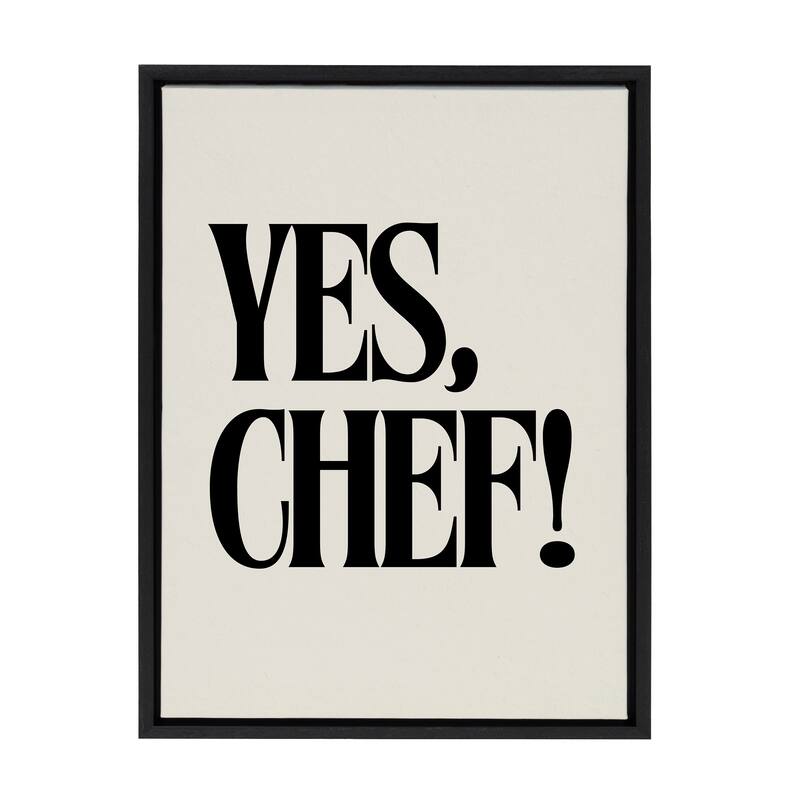 Kate and Laurel Sylvie Yes Chef Framed Canvas by Saint and Sailor Studios
