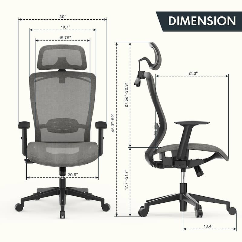 FlexiSpot Ergonomic Office Desk Chair 360° Swivel Height Adjustable Mesh Chair Adjustable Headrest, Lumbar Support, Armrest