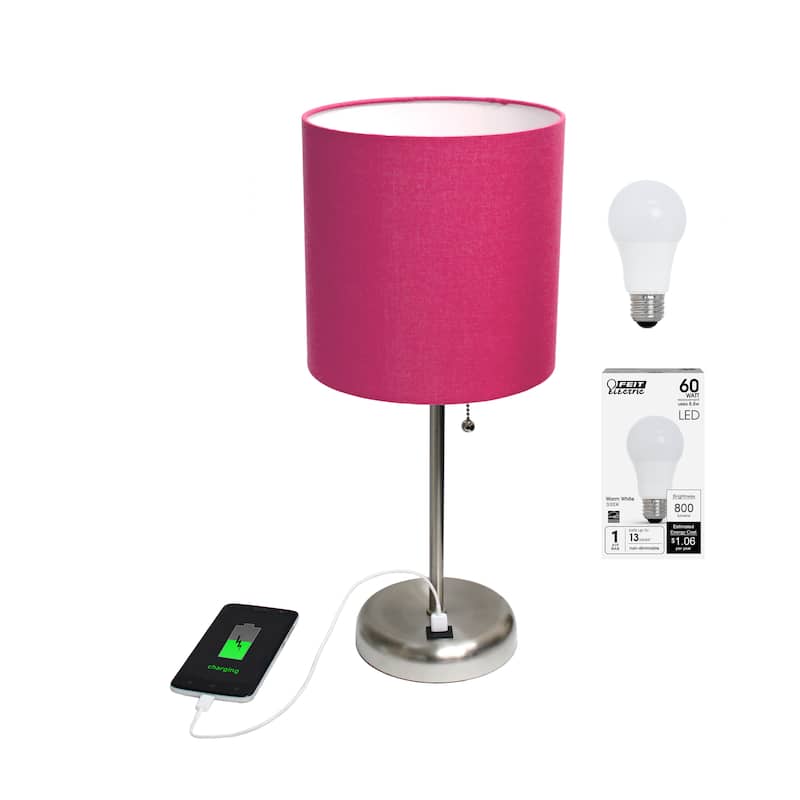 Simple Designs 19.5" Desk Lamp with Feit LED Bulb Included - 19.50
