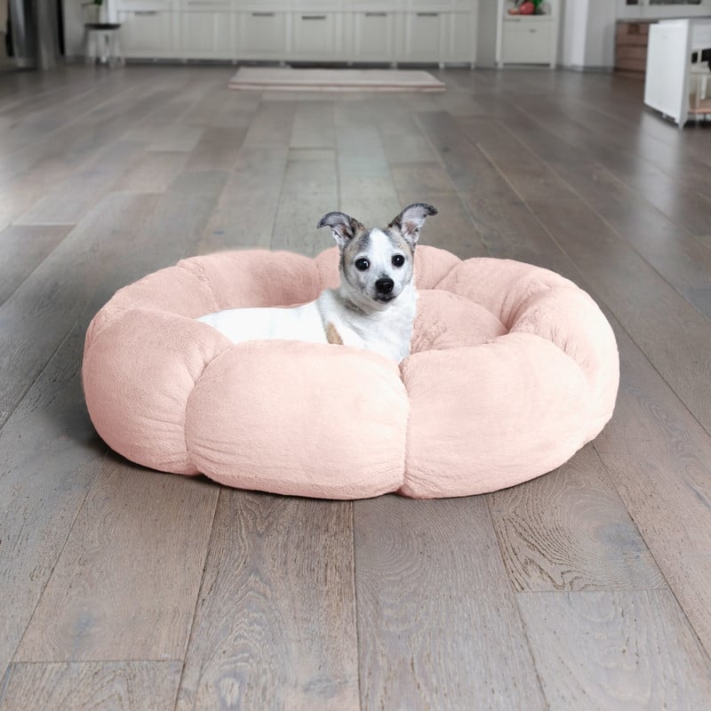 Sherry Kline Pets Daisy Round Donut Shape Calming Bed for Dogs and Cats