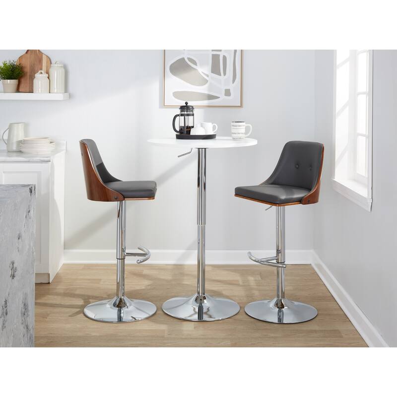 Carson Carrington Oscar Adjustable Bar Stool with Rounded T Footrest (Set of 2)
