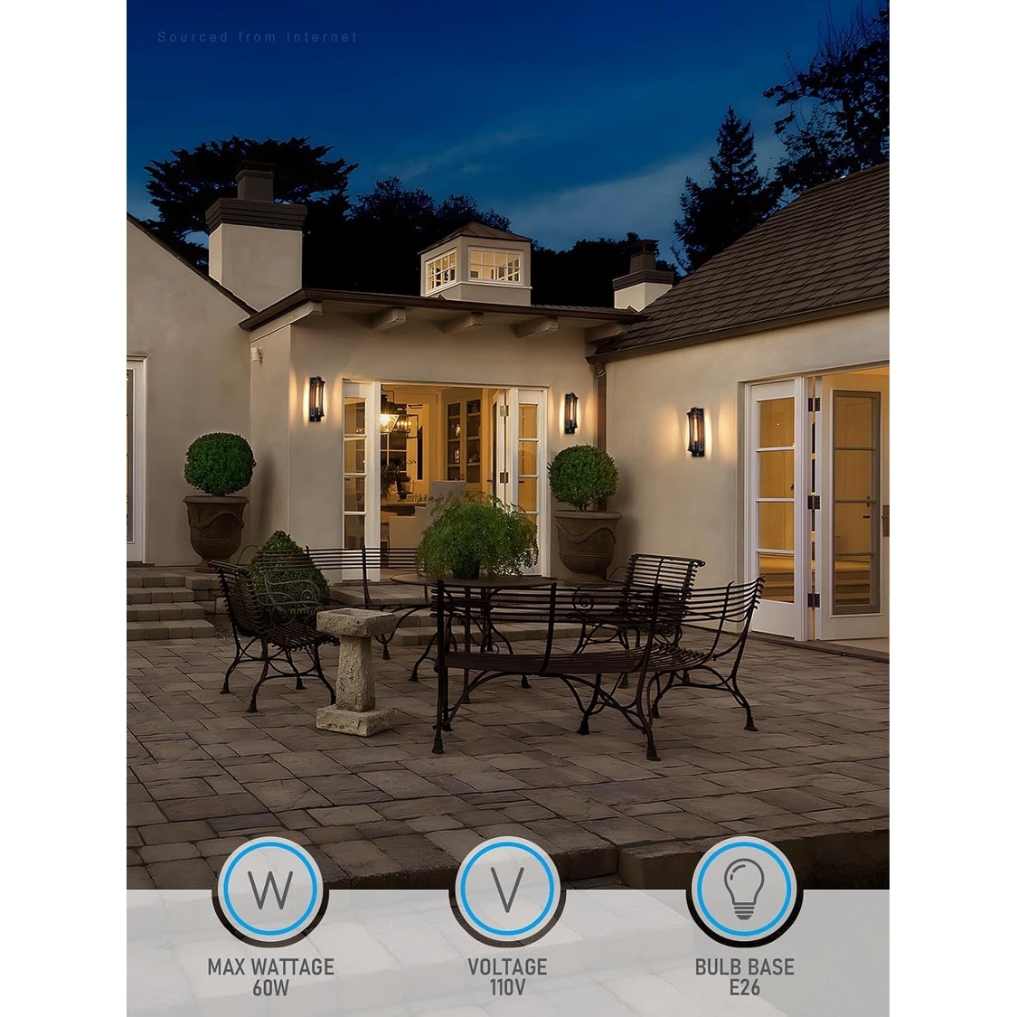 Extra Large 21 Inch Outdoor Wall Light, Max 60W E26 Base, Vintage Grid Exterior  Light Fixtures Wall Mount - 2pack - On Sale - Bed Bath \u0026 Beyond - 42714637, image size:1125x1125