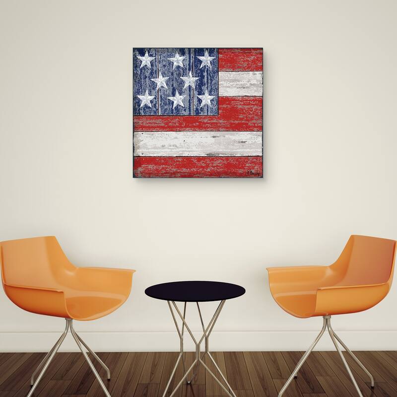 Distressed American Flag Square by Paul Brent Canvas Art Print