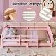 preview thumbnail 36 of 74, Montessori Solid Pine Floor Bed with Full-Length Safety Fence & Slatted Base by Harper&Bright Designs
