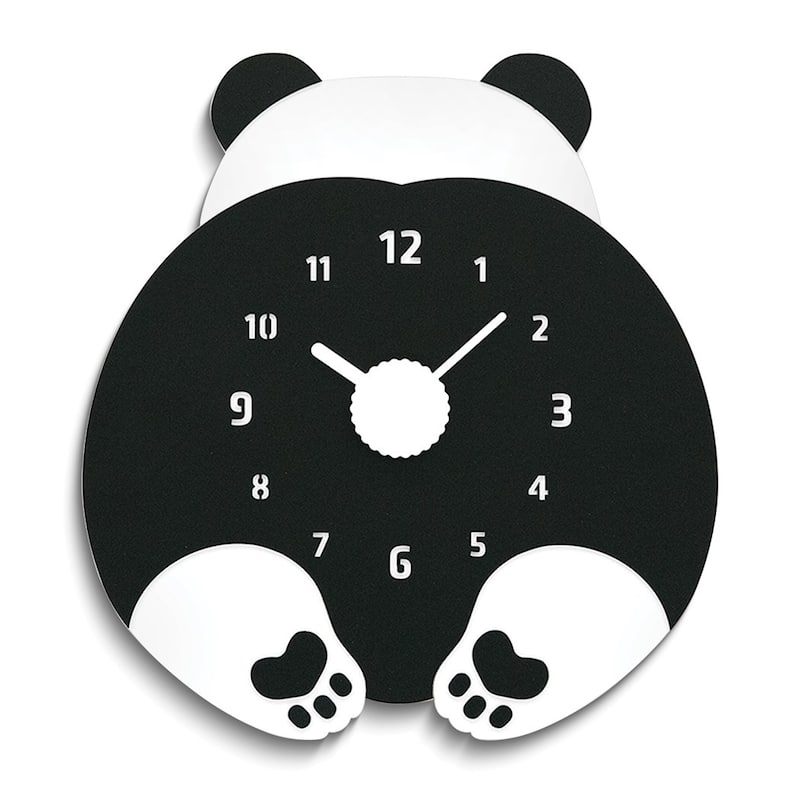 Curata Black and White Panda Quartz Wall Clock