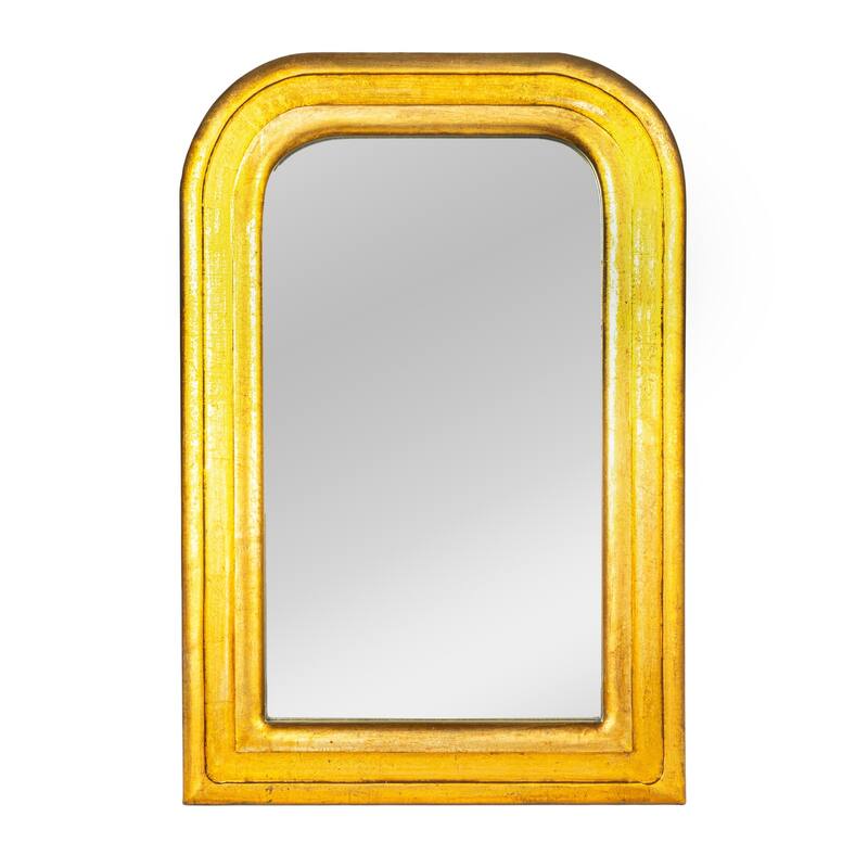 Antique Mango Wood Wall Mirror - 23.8"L x 1.5"W x 35.5"H