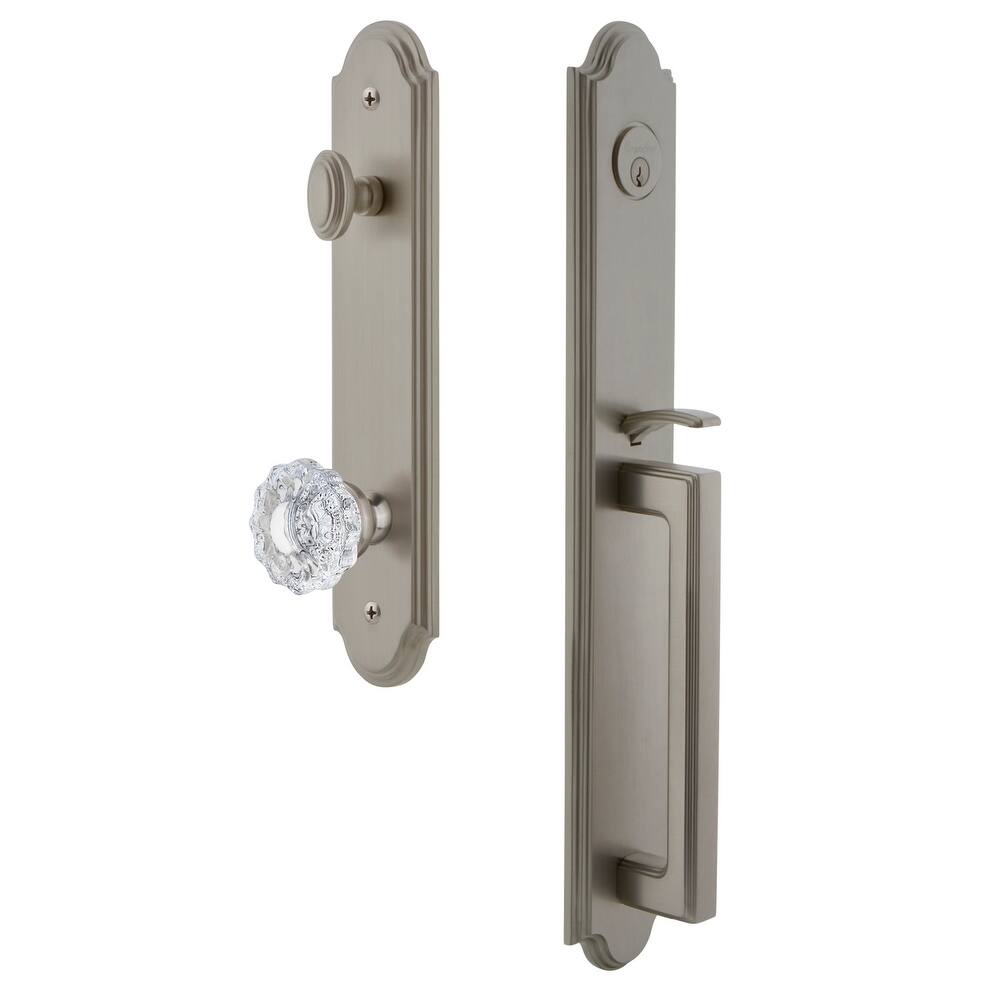 Grandeur Arc Solid Brass Rose Keyed Entry Single Cylinder Full Plate