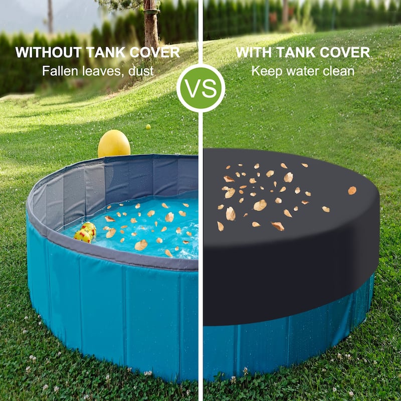 79"x12" Large Round Dog Pool Cover Foldable Waterproof Bath Pool Cover