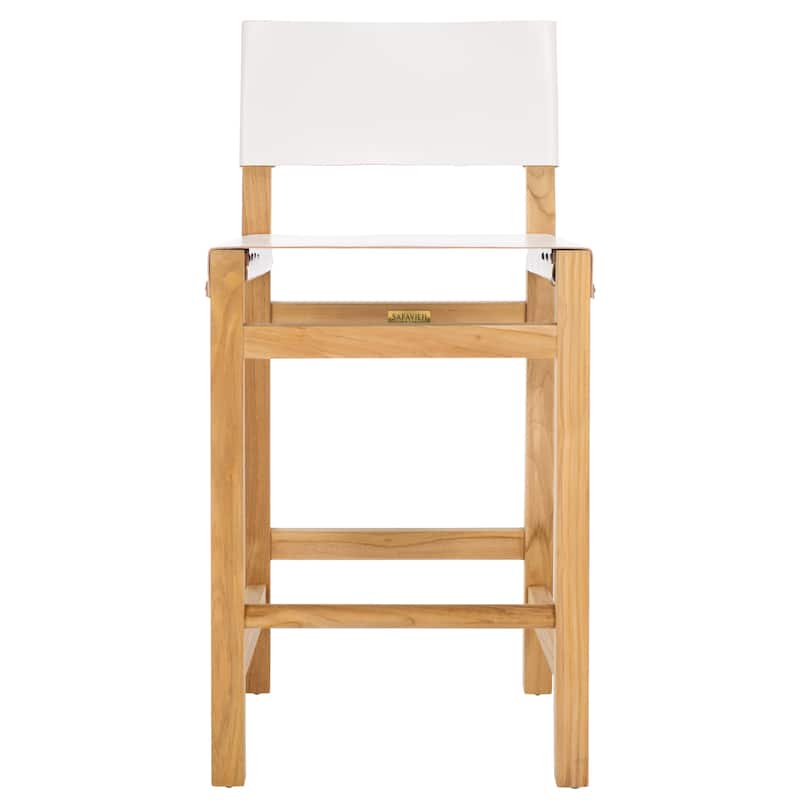 SAFAVIEH Romee 30-inch Counter Stool - 18"W x 19"D x 37"H - White/Natural