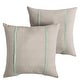 preview thumbnail 9 of 30, Sorra Home Sunbrella Outdoor Double Petite Flange Pillow Set of 2 16 in H x 16 in W x 6 in D - Sunbrella - Cast Silver/Canvas Spa