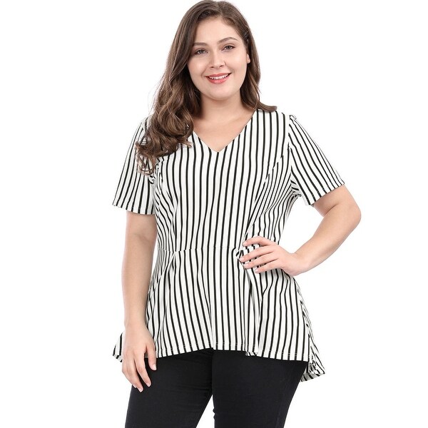 plus size white peplum top