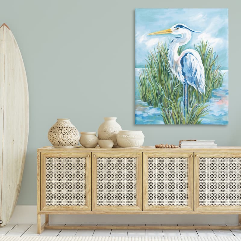 Stupell Coastal Heron Bird Canvas Wall Art Design By Diane Kater