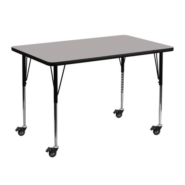 slide 2 of 5, Mobile 30"W x 48"L Rectangular HP Laminate Adjustable Leg Activity Table