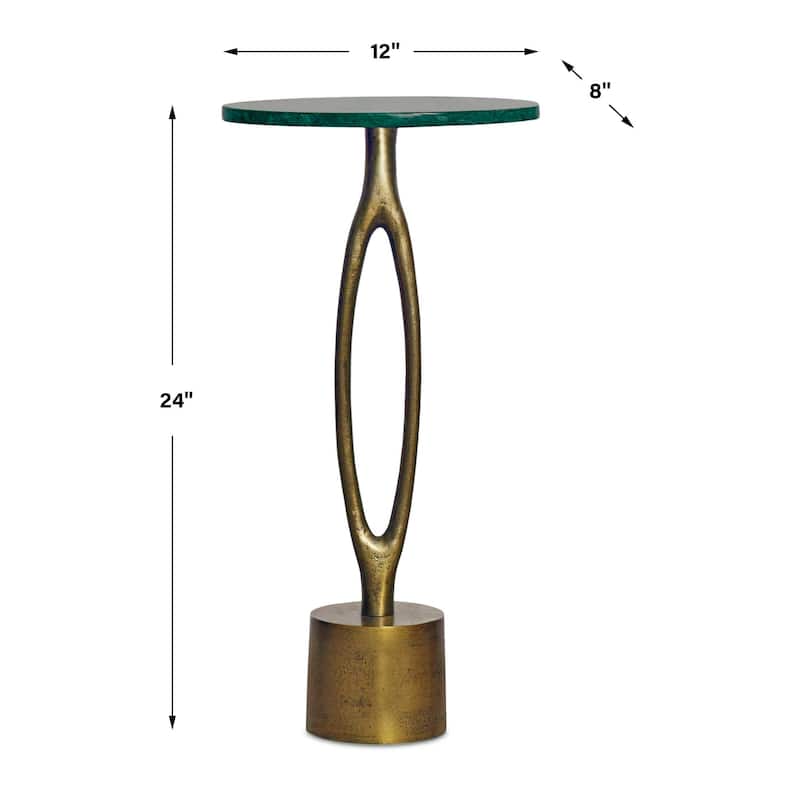 Carson Carrington Brass White Accent Table