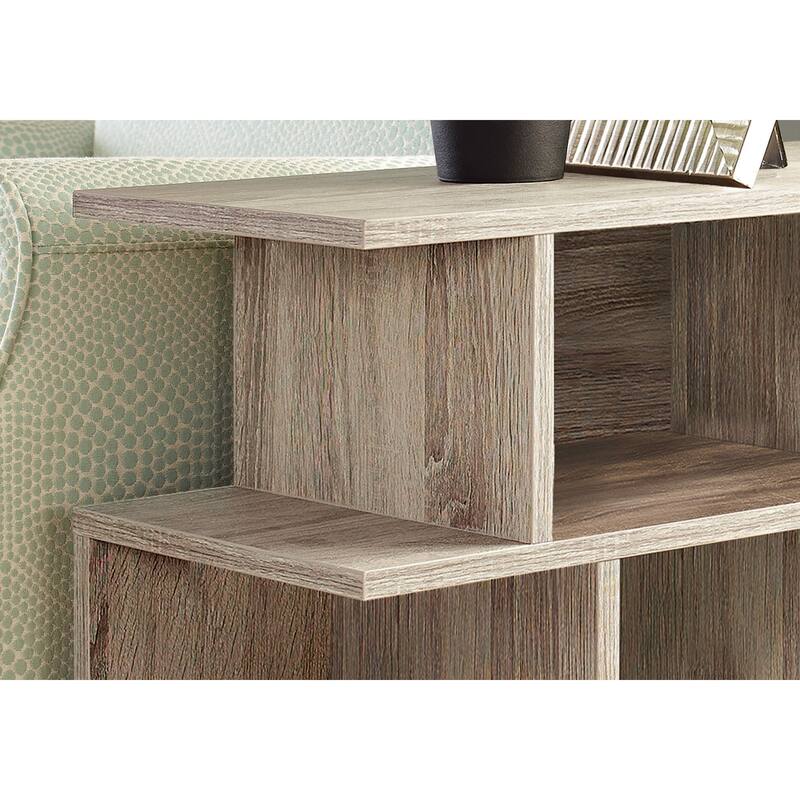 24" Rectangular Wood End Table with Six Open Shelves Perfect for Living Room or Office - 23.75”H x 11.75”W x 23.75”D