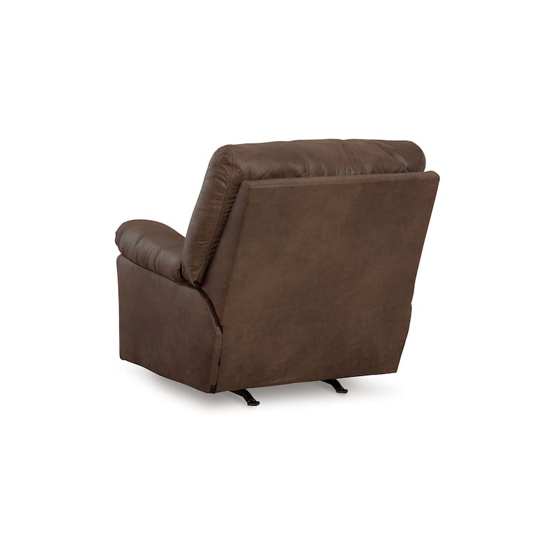 Limu Accent Manual Recliner Chair, Plush Classic Brown Faux Leather