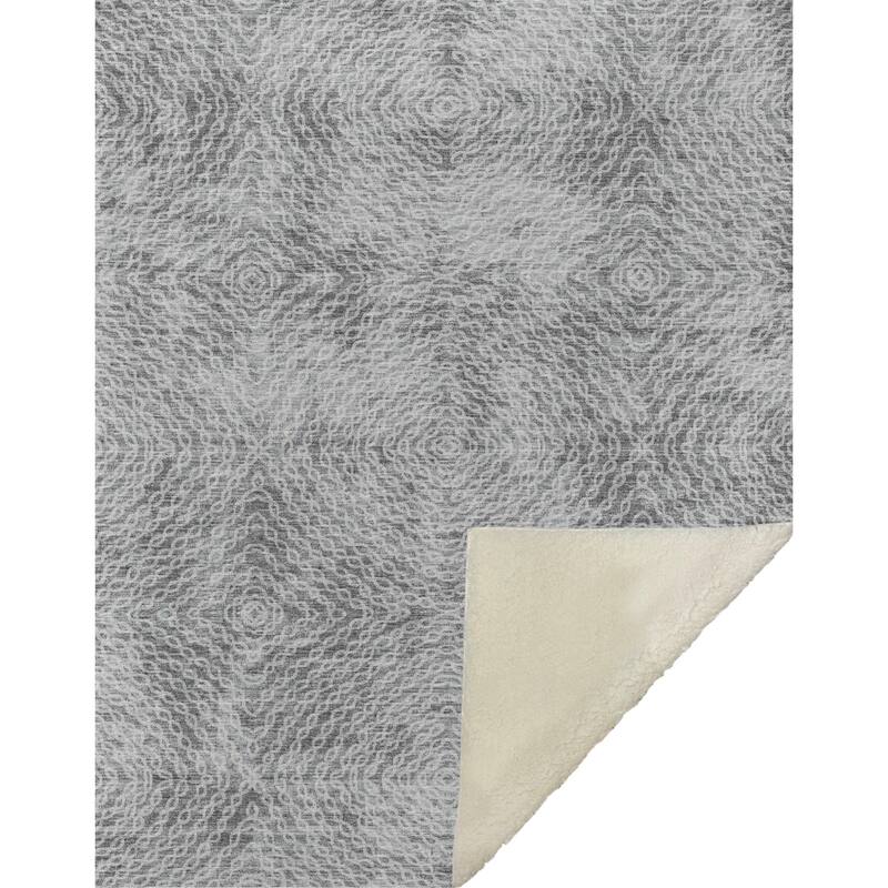 Premium Machine Washable ASB74 Modern Links Sherpa Throw Blanket