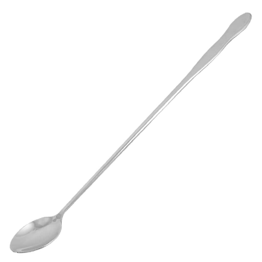 10" Stainless Steel Tableware Long Handle Scoop Teaspoon - Silver Tone