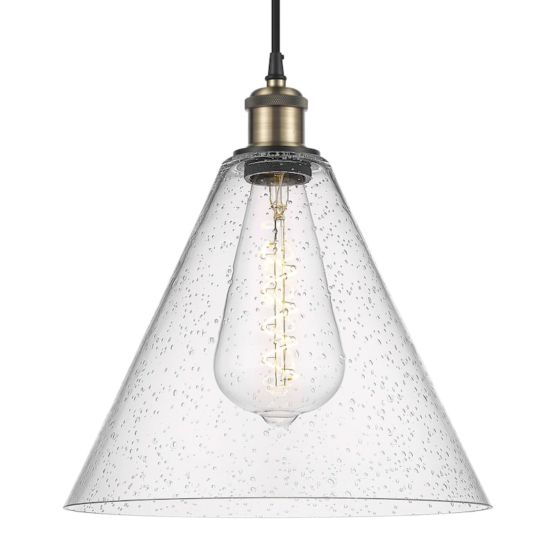 Innovations Lighting 516-1P-15-12 Berkshire Pendant Berkshire 12" Wide - Black Antique Brass / Seedy