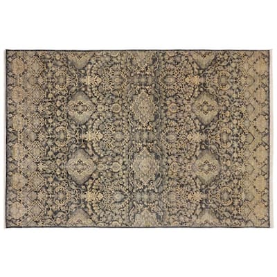 Bohemian Ziegler Cesar Gray Blue Hand-Knotted Wool Rug - 5'2'' x 8'3''