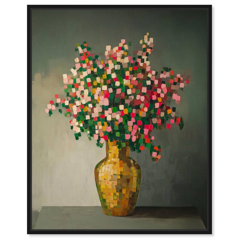Pixel Bloom I Canvas by Art Remedy - Black - 24" x 30"
