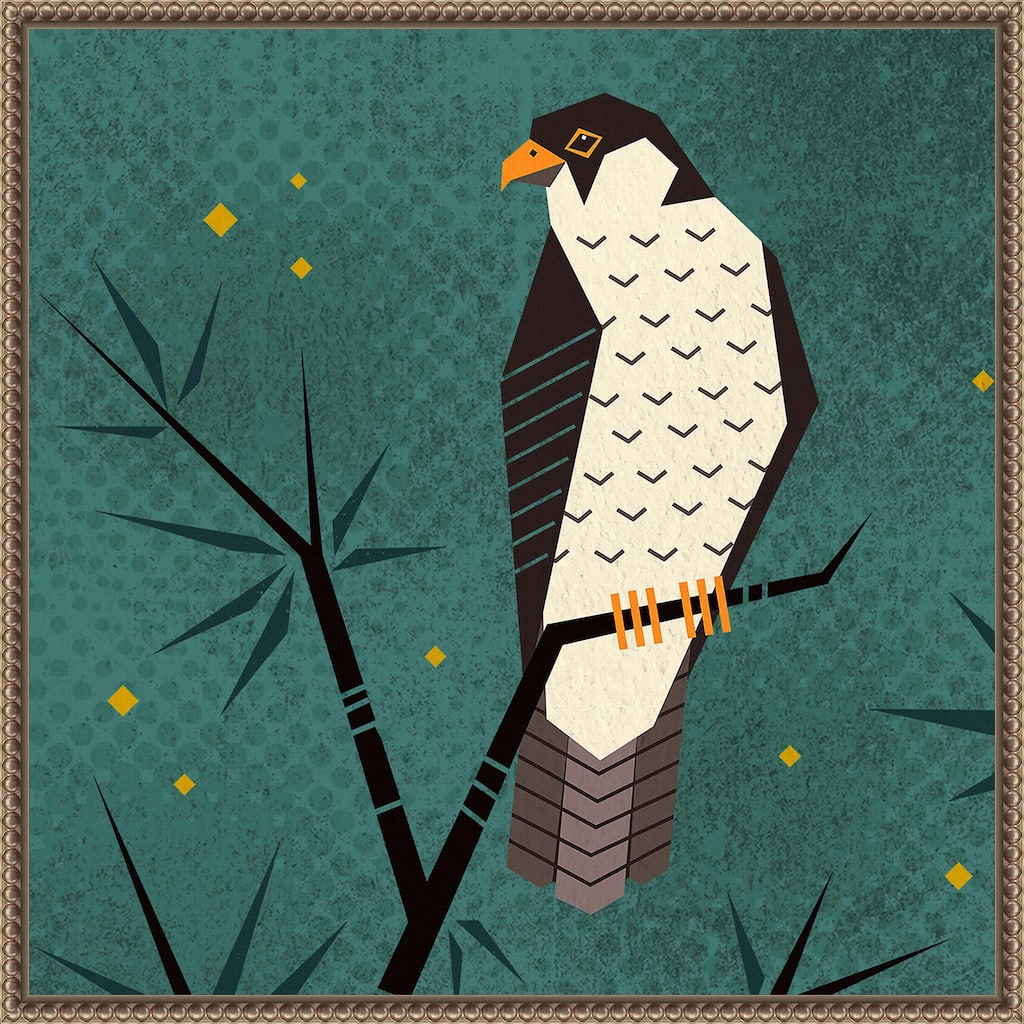 Geometric Falcon by Rohan Dahotre Framed Canvas Wall Art Print