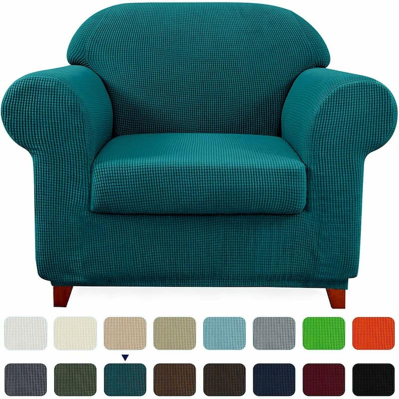 Subrtex 2 Piece Armchair Slipcover Stretch Spandex Furniture Protector - Teal