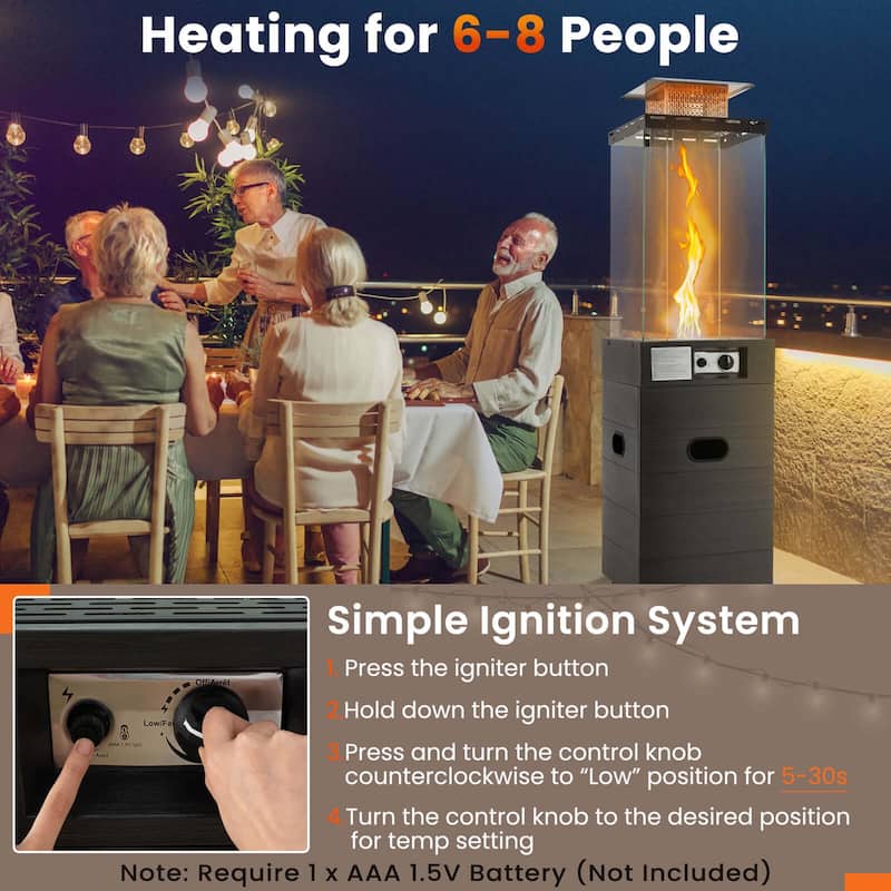 Costway Patio Heater 40,000 BTU Outdoor Propane Gas Heater with Cover - See Details