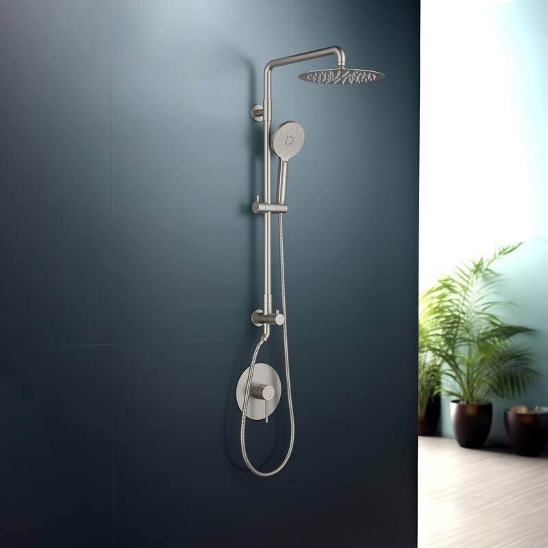 Circular Pressure Balanced 2-Function Shower Column with Rough In Valve
