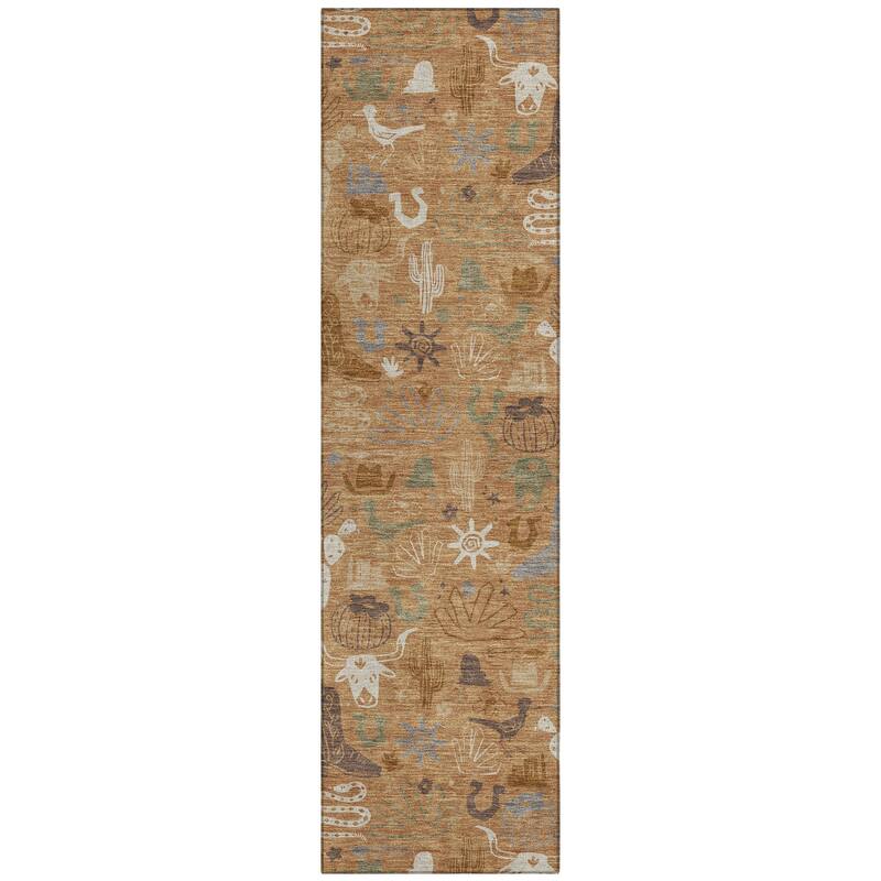 Machine Washable Indoor/ Outdoor Modern Ranch Chantille Rug