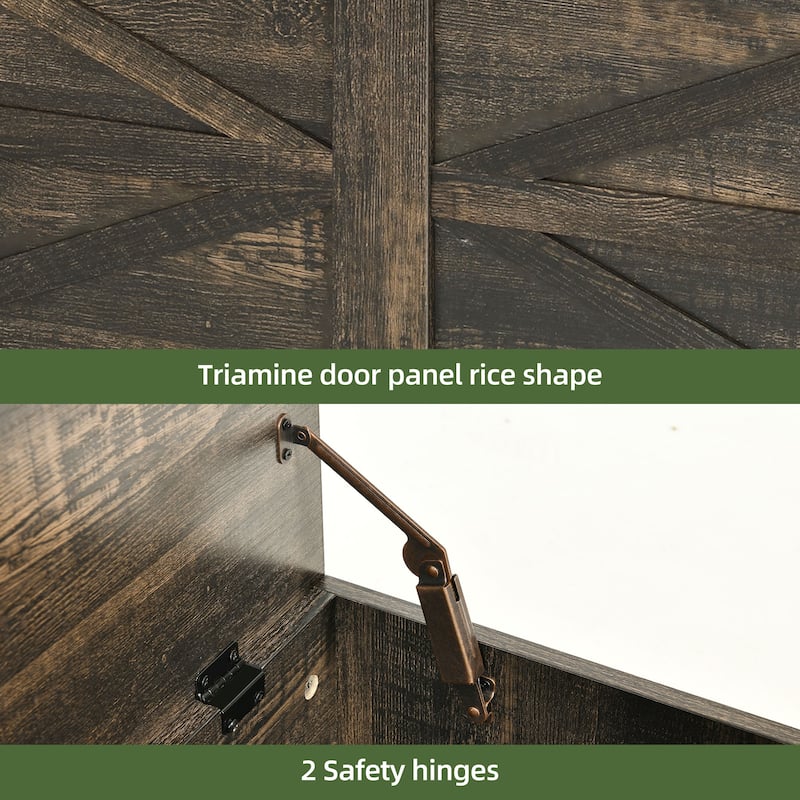 47" Storage Bench Farmhouse Storage Chest with 2 Safety Hinges for Entryway, Bedroom, Living Room