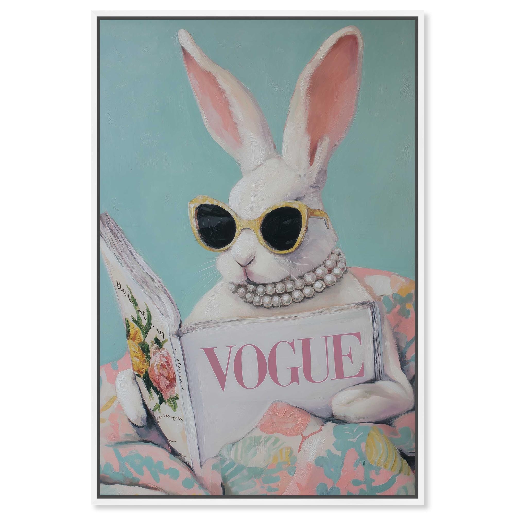 Spring Magazine Bunny Pet Wall Decor Canvas Print by Art Remedy