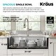 preview thumbnail 5 of 87, KRAUS Dex Stainless Steel Single Bowl Undermount Kitchen Bar Sink
