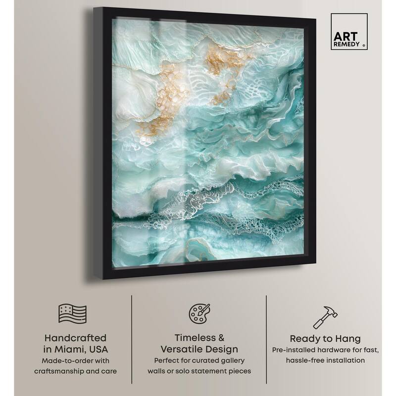 Teal Tiered Turbulence Shadowbox by Art Remedy