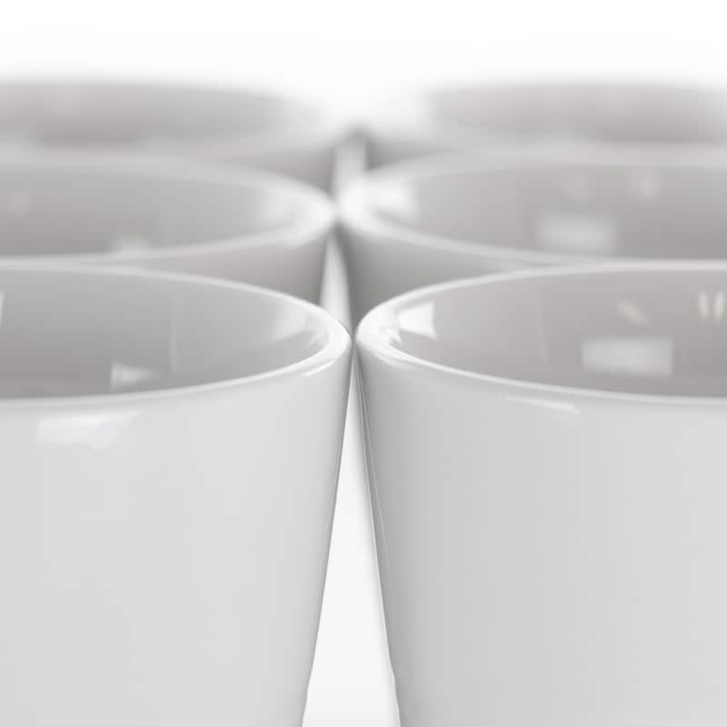 12 Ounce Sturdy Porcelain Mug 8 Piece Set in White