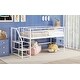 preview thumbnail 6 of 15, Twin Size Mid Loft Bed with Integrated Storage Stairs and Metal Frame, Space-Saving Design with Slat Support