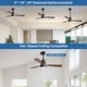 preview thumbnail 32 of 199, 42“/52"/60"/48" Noiseless Walnut Wood Ceiling Fan with Remote Control, Integrated Light Optional